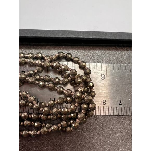 NEW pyrite multi strand necklace with sterling silver clasp - Picture 9 of 14